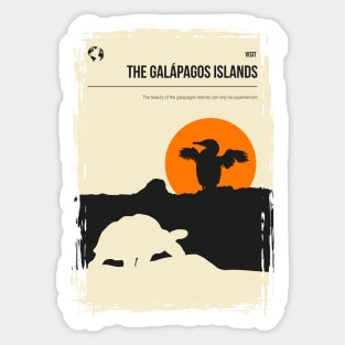 The Galápagos Islands Vintage Minimal Travel Poster Sticker